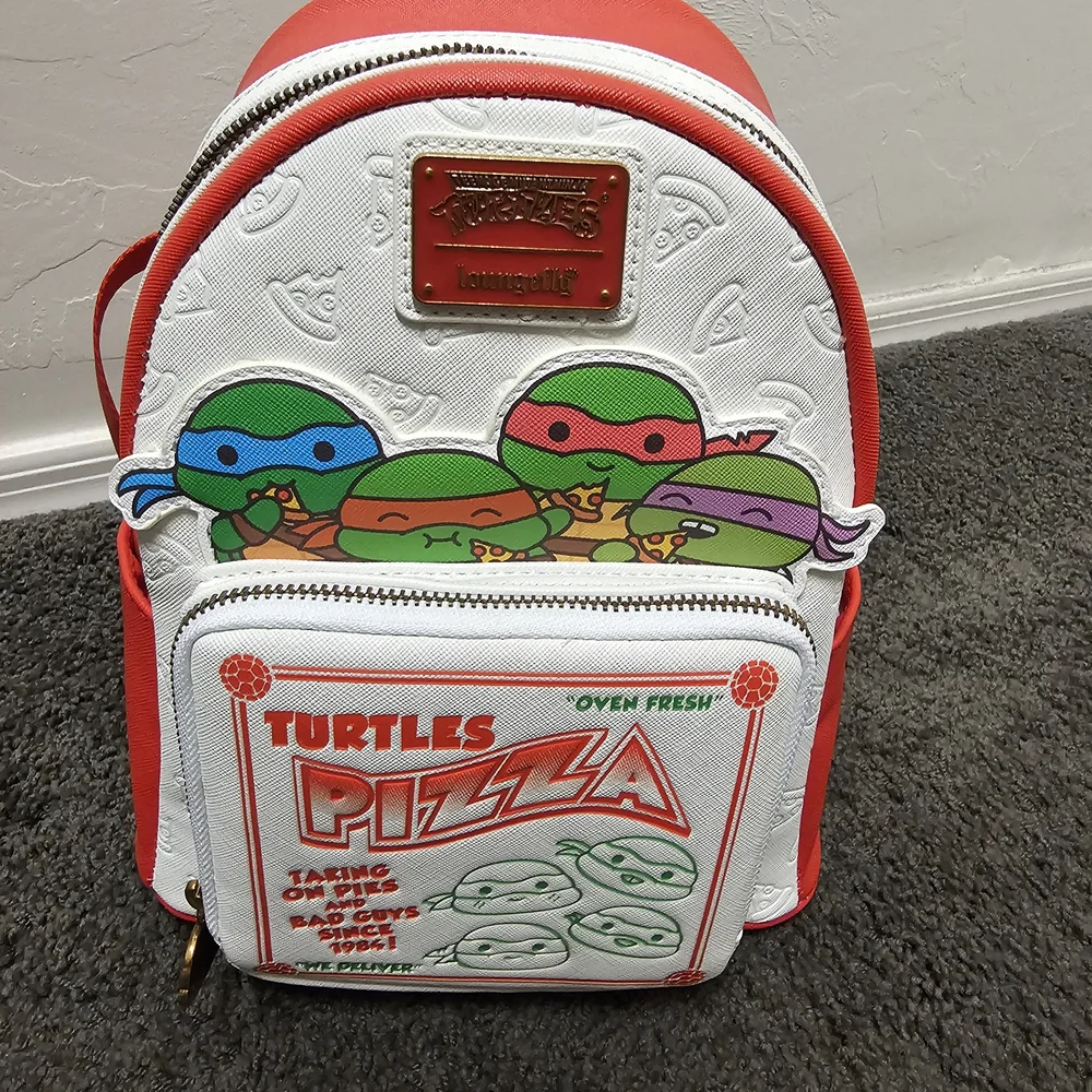 Teenage Mutant Ninja Turtles Pizza Mini Backpack (Red & White)